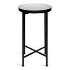 Kate and Laurel Celia Round Metal Tea Table, 14x14x25.75, Black and White - 3 of 4