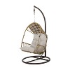 GDFStudio Emmie Outdoor Wicker Hanging Chair with Iron Stand and Water Resistant Cushion - 2 of 4