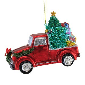 4.5 Inch Holiday Pick Up Truck Vehicle Country Christmas Tree Tree Ornaments - 1 of 3