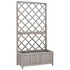 vidaXL-Garden Trellis Planter 27.6"x11.8"x53.1"-Solid Firwood-Grey-Outdoor Plant Support - Flower Box Included - 2 of 4