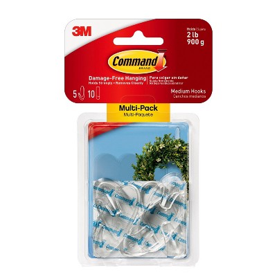 Command Medium Sized Decorative Hooks Clear