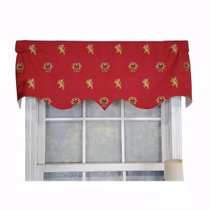 RLF Home Modern Design Classic Medieval Regal Valance  50" x 17" Vermillion Red - 1 of 4