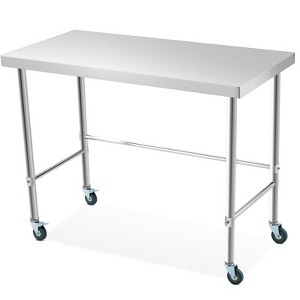 Stainless Steel Table, Heavy-Duty Metal Commercial Prep Table with Open Storage Racks for Restaurant Kitchens, Home, Hotels, Food Preparation - 1 of 4