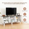 TV Stand For 60-69 Inch TV , American Country Style TV Lockers With Glass Door Panel, Metal Handles, Birch Legs & 3 Flip Drawers, Media Console Table - 3 of 4