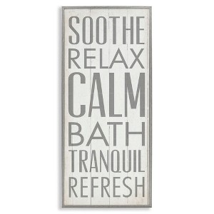 Stupell Industries Soothe Calm Relax Bath Bathroom, 10" x 24" - 1 of 4