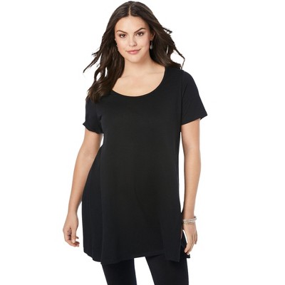 Roaman's Women's Plus Size Scoopneck Swing Ultimate Tunic : Target