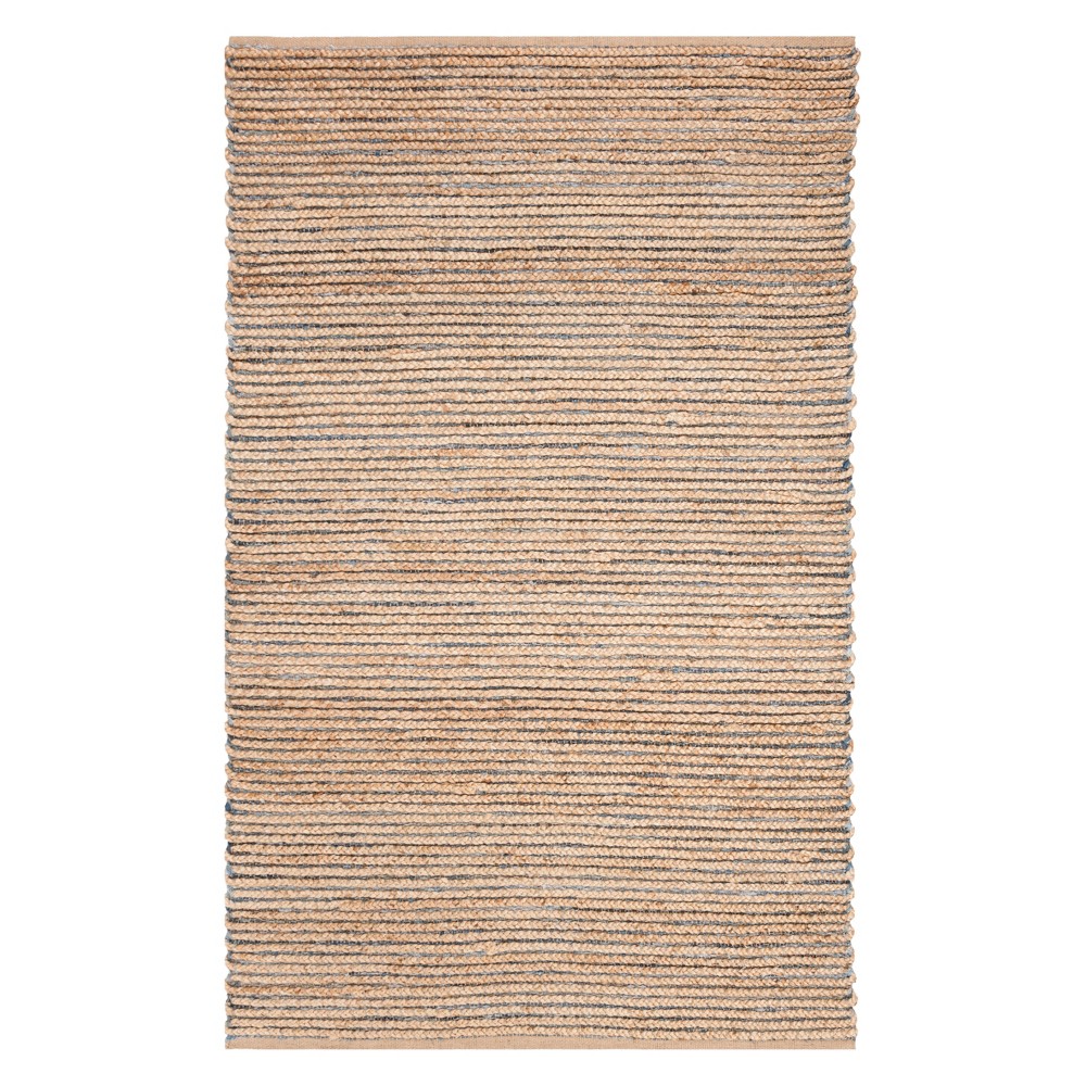 4'x6' Solid Woven Area Rug Natural/Blue - Safavieh