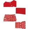 cheibear Christmas Matching Elk Print Long Sleeve Top Cute Print Pants Red Family Pajama Set - 4 of 4