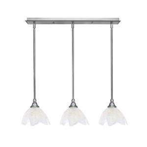 Toltec Lighting Any 3 - Light Chandelier in  Brushed Nickel with 7" Gold Ice Shade - 1 of 1