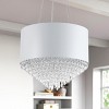 Modern Crystal Chandelier with Black Or White Drum Shade, Luxury Pendant Light for Dining Room, Bedroom - 2 of 4