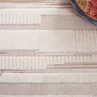 Bohemian Ivory Geometric Tassel Rug - 5'3" x 7'6"