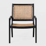 Saracina Home Modern Boho Acacia Outdoor Arm Chair
