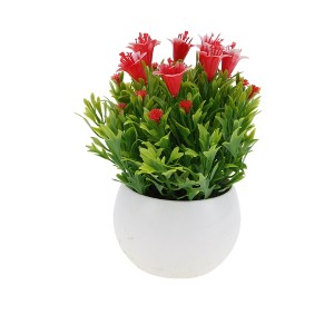 Unique Bargains Artificial Plants Semi-circle Lily Flower Arrangement Plastic 2.76"x2.76"x5.91" 1 Pc - 1 of 4