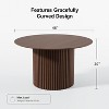 Wooakway 30"H Round Fashion Wooden Table Suitable for Kitchen Conference and Gaming Use One Pedestal Black/Walnut/Natural Wood - 4 of 4