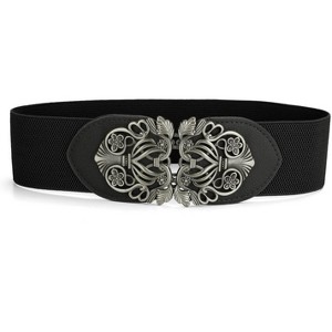 INSPIRE CHIC Women's Wide Elastic Vintage High Stretchy Buckle Waist Belt - 1 of 4