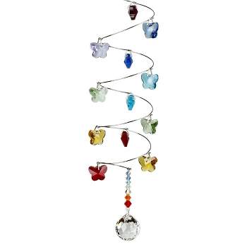 Woodstock Wind Chimes Woodstock Rainbow Makers Collection, Crystal Spiral, 10'' Rainbow Butterflies Small Ball Crystal Suncatcher CS21