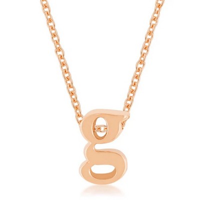 ShineHigh Rose Gold Initial Pendant Necklaces – Personalized Alphabet Letter NecklaceS in Polished Finish with Adjustable Link Chain