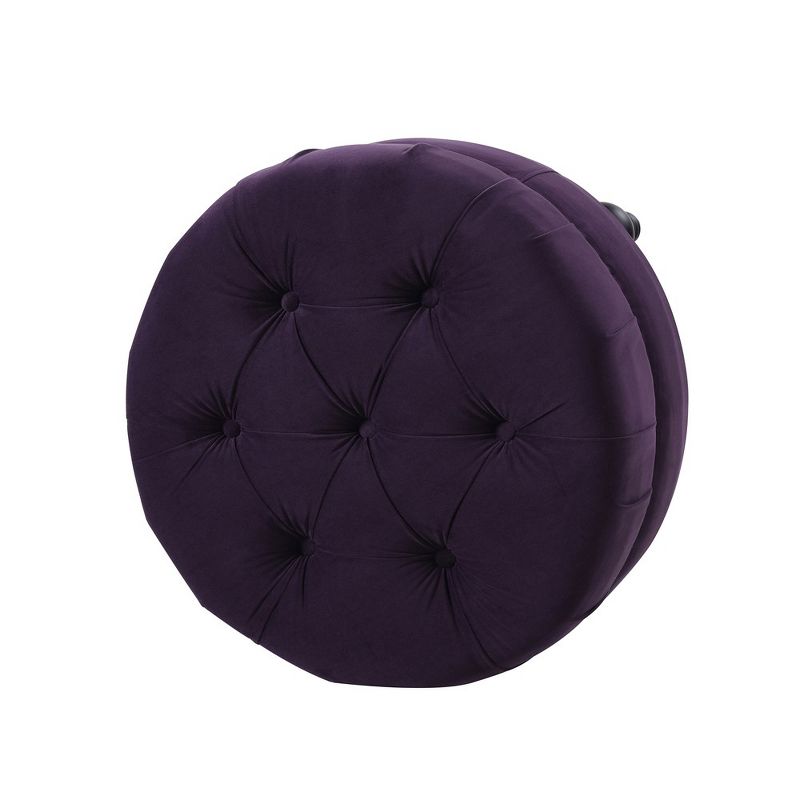 Jennifer Taylor Home Dawn Tufted Round Ottoman Nailhead Accents, 2 of 5