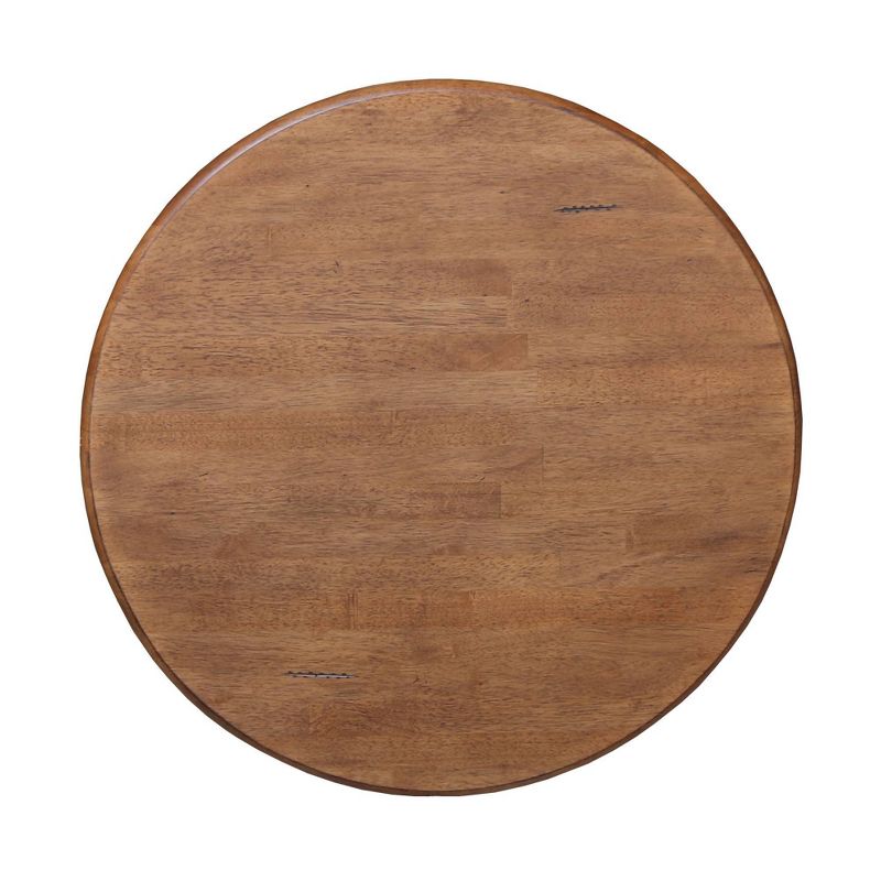 29.9&#34; Dining Tables Laughlin Round Top Pedestal Distressed Oak - International Concepts, 5 of 8