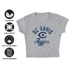 Women's University of California, Davis Mascot Cap Sleeve Baby Rib Crop Top Athletic Heather - 4 of 4