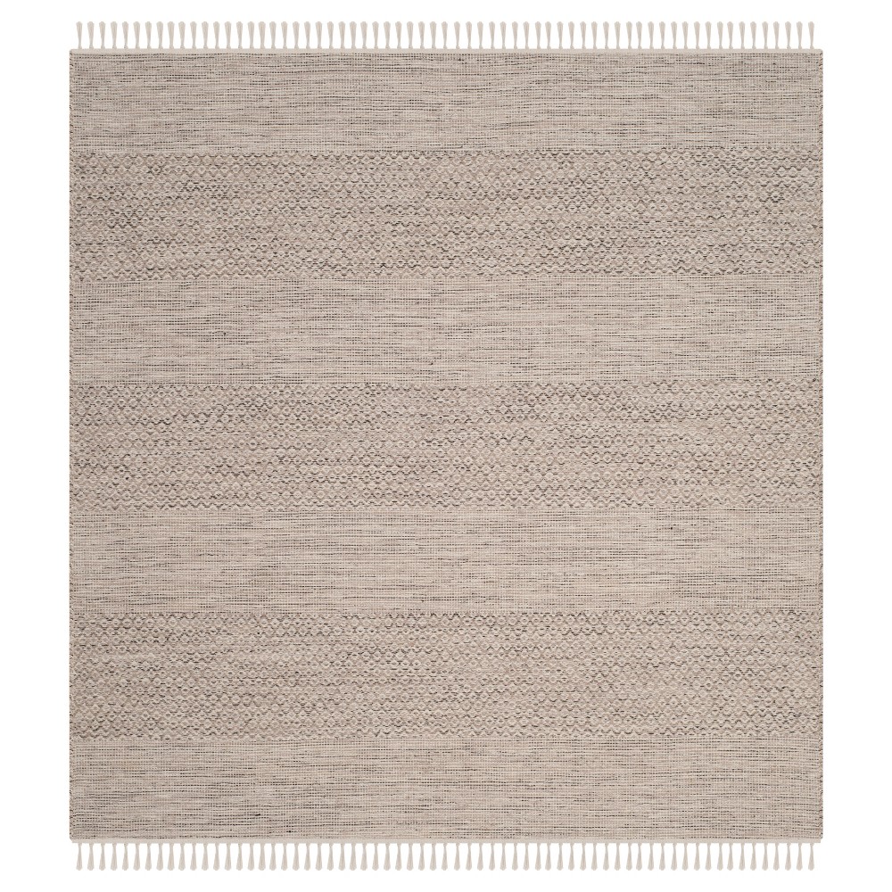 6'x6' Ivory/Steel Gray Geometric Flatweave Woven Square Area Rug - Safavieh