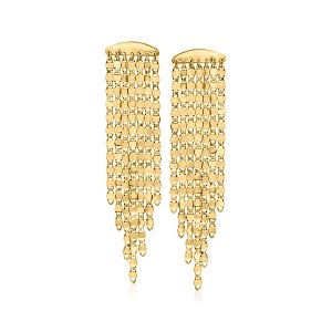 Ross-Simons Italian 18kt Gold Over Sterling Mirror-Link Chandelier Earrings - 1 of 4
