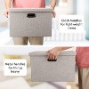 Large 17" 36 Quart Collapsible Stackable Storage Bins with Lids,3 Packs Beige Linen Fabric Closet Boxes with Lids,for Bedroom Office(17 X12 X11) - 3 of 4