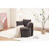 MAYEERTY Teddy Fabric Swivel Storage Chair, Back Cushion, Living Room, Khaki - 2 of 4