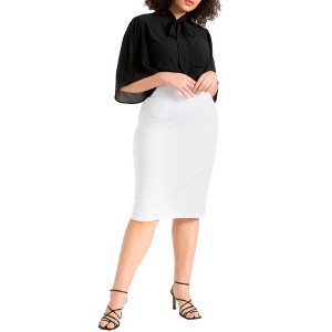 ELOQUII Women's Plus Size Neoprene Pencil Skirt - 1 of 4