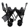 Grungis 39"H Wagon Storage Cart with Push Handle,Collapsible Shopping Wagon Cart with Canopy,Utility Cart with All-Terrain Wheels for Camping,Black - 4 of 4