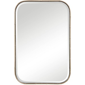 Uttermost Rectangular Vanity Accent Wall Mirror Modern Beveled Antique Gold Iron Frame 20 1/4" Wide for Bathroom Bedroom Home - 1 of 1