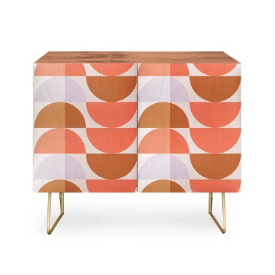 ThirtyOne Illustrations Plum and Tangerine Credenza - Deny Designs