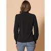 Allegra K Women's Vintage V Neck Long Sleeve Ruffle Collar Blouses - 3 of 4