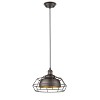 Chloe Lighting Ironclad Industrial-Style 1 Light Rubbed Bronze Ceiling Mini Pendant 12" Wide - 2 of 3