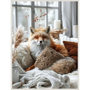 Amanti Art Cozy Fox by Justyna Jaszke Framed Canvas Wall Art - 1 of 4