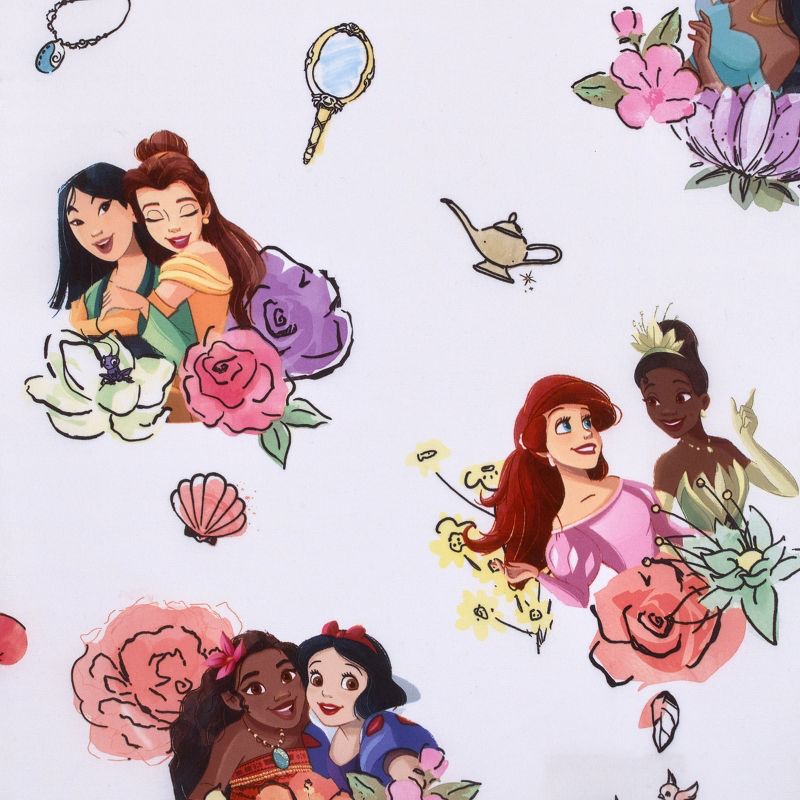 Disney Princesses Courage and Kindness Pink, Blue, and White Preschool Nap Pad Sheet, 3 of 6