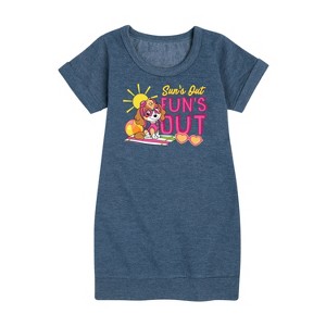 - Paw Patrol - Skye Suns Out Funs Out Graphic Short Sleeve Fleece Dress - 1 of 4