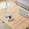 Vynxaria Folding Tables - Modern Minimalist Adjustable Height Table with 0.8-Inch MFC Top and Black Metal Legs, Natural - 4 of 4