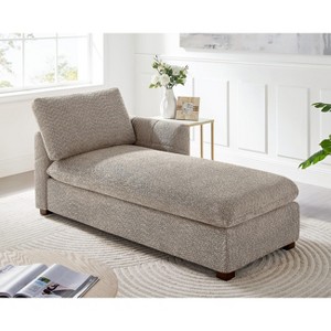 VANOMi 34.65" Boucle Chaise Lounge with Removable Pillow - 1 of 4