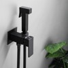 Cobbe Wall Mounted Adjustable Temperature Handheld Bidet Sprayer for Toilet Bathroom Toilet Bidet Attachment Set for Hygienic Cleaning Matte Black - 2 of 4