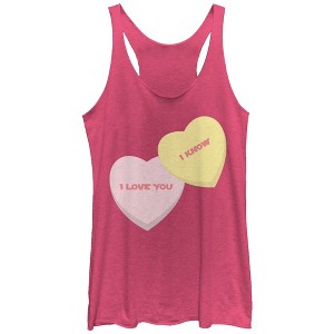 Women's Star Wars Valentine's Day I Love You I Know Hearts Racerback Tank Top - 1 of 3
