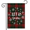 Let It Snow Plaid Winter Burlap Garden Flag Snowflakes 12.5"x18" Briarwood Lane - 2 of 4
