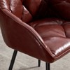 FONTOI Upholstered Dining Chairs Set of 2, Vintage Kitchen Chairs with Armrests, Easy to Assemble&Clean, for Living Room, Brown, 20.47"*33.85"*21.25" - 4 of 4