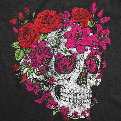Мужские футболки Crazy Dog T-Shirts, Inc. Mens Funny T Shirts Eternal Blossom Sarcastic Floral Skull Graphic Novelty Tee For Men - Crazy Dog Men's T Shirt For Halloween Season Black XL — фото 2