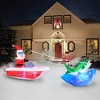 Occasions 14' INFLATABLE BOAT FISHING SANTA WITH SWIRLING LIGHTS INNER, 4 ft Tall, Multicolored - 2 of 4