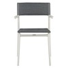 Lafuma Batyline Duo ORON Sustainable Aluminum Weather Resistant Stackable Outdoor Dining Armchair with 287 Pound Capacity, Sand/Obsidian (Set of 2) - 2 of 4