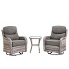 Outdoor Swivel Rocker Chair with 6 Inch Thick Cushion 2 in 1 Porch Glider Swivel Chair - Wicker Patio Furniture Patio Swivel Glider Seating - 2 of 4