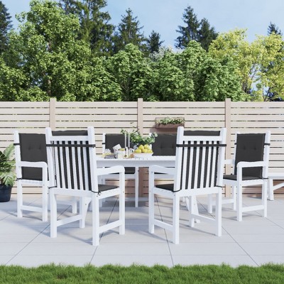 vidaXL Garden Lowback Chair Cushions 6 pcs Black 39.4"x19.7"x1.2" Oxford Fabric