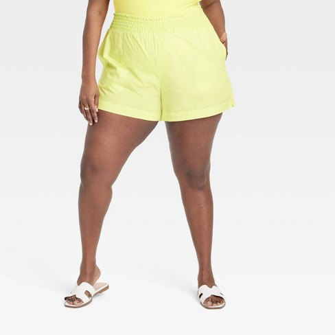 Bright yellow shorts store womens