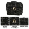 Unique Bargains Plaid Pattern Makeup Bag Cosmetic Travel Bag Woolen Large Makeup Bag for Women 1 PC Blue